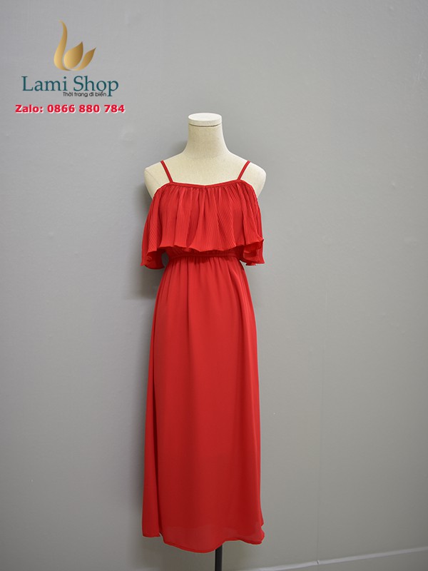váy maxi đi biển đẹp trễ vai nữ tính ảnh thật 502
